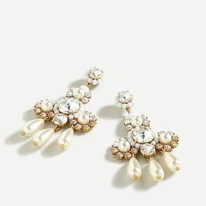 J. Crew Flower-pearl statement earrings